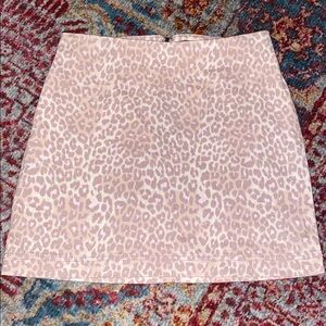Light Pink Cheetah Print A Line mini Skirt